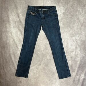 Vigoss Studio Low Rise Skinny Leg Embroidered Pockets Size 5/6 28